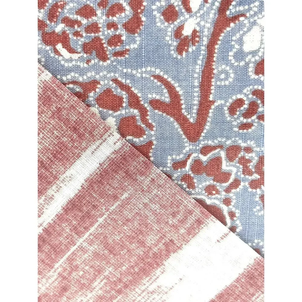 Ralph Lauren Marley Paisley King Duvet Cover Set Light Blue Coral 3 Piece Set